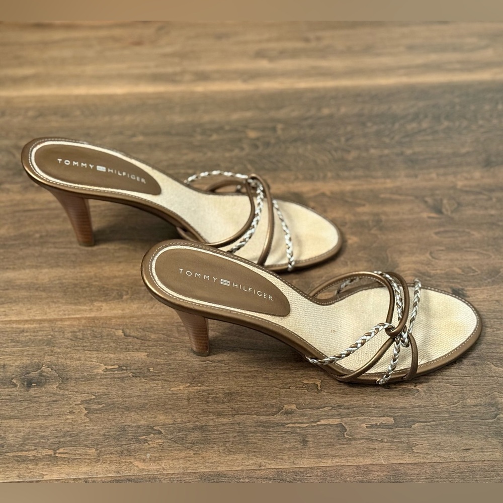 Tommy Hilfiger Women's Tan and Brown Heeled Sandals